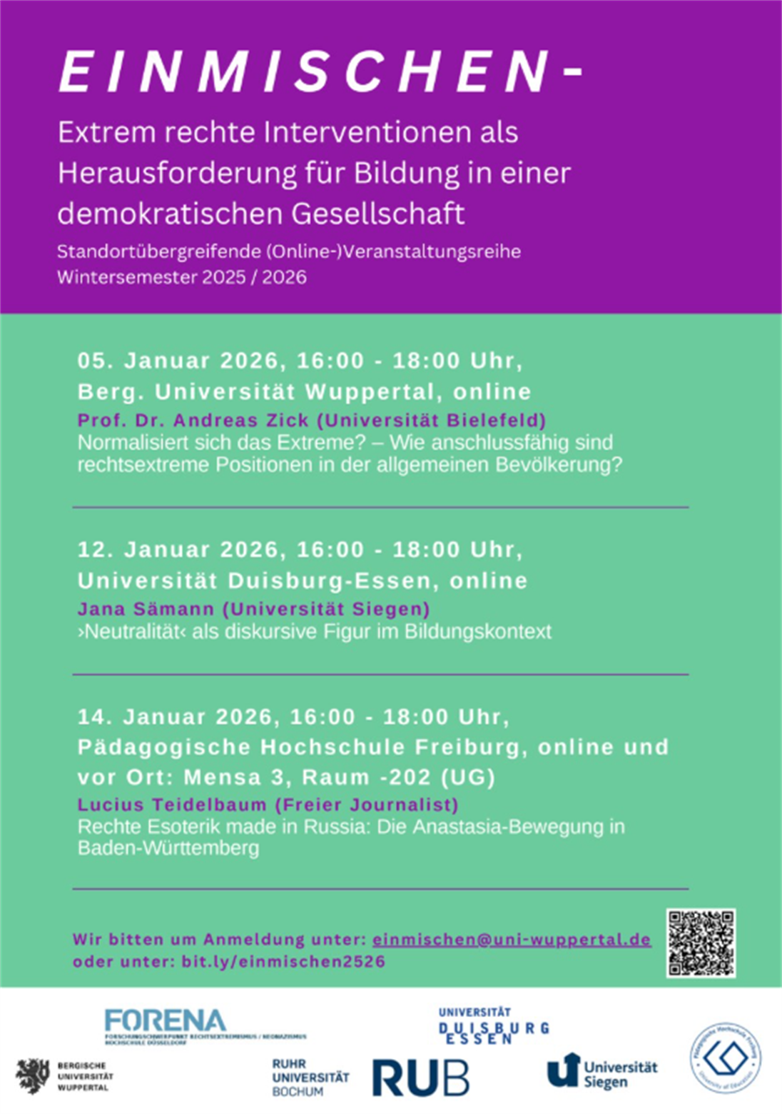 Einmischen Vortragsreihe Flyer